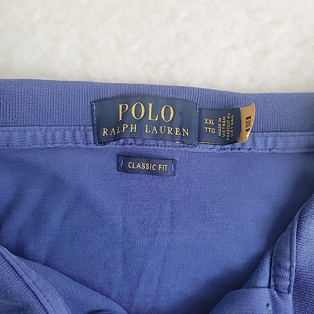Polo Ralph Lauren Shirt Mens 2XL XXL‎ Blue Short Sleeve Soft Cotton Color Pony